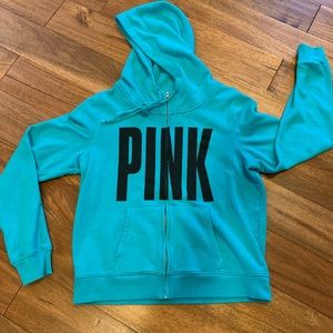 PINK Teal Hoodie Size L